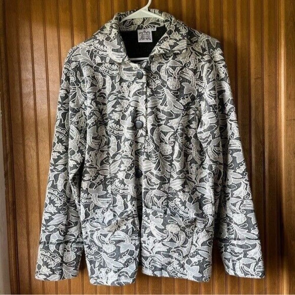 Parsley & Sage Black and White Buttoned Jacket Women Sz Medium